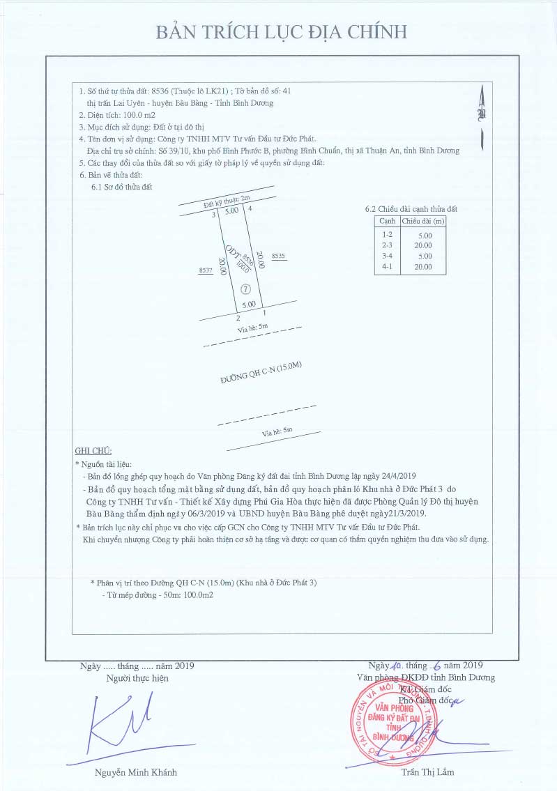 Trích lục Đức Phát 3 Lien khu 21