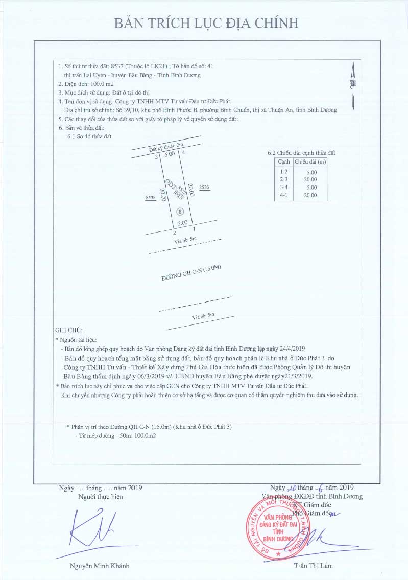 Trích lục Đức Phát 3 Lien khu 21