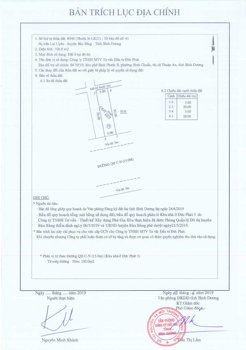 Trích lục Đức Phát 3 Lien khu 21