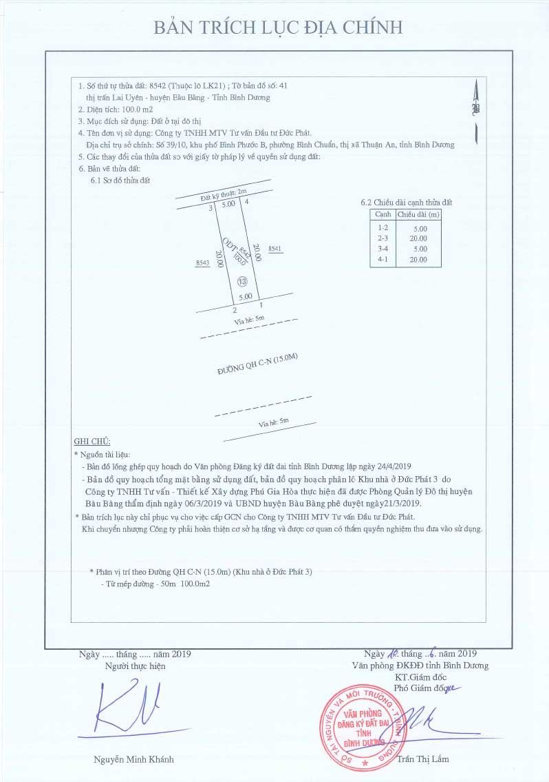 Trích lục Đức Phát 3 Lien khu 21