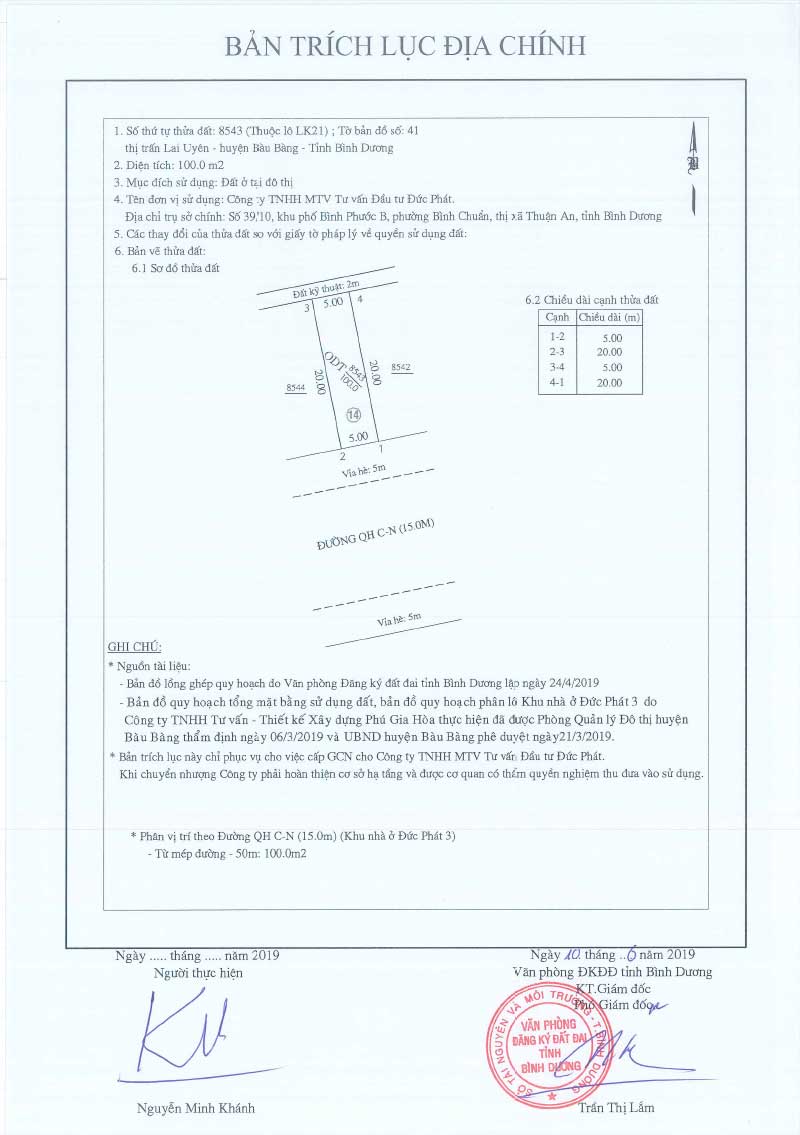 Trích lục Đức Phát 3 Lien khu 21