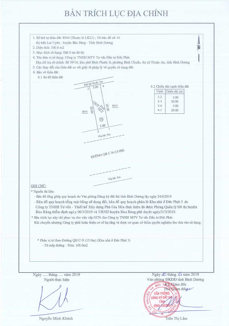 Trích lục Đức Phát 3 Lien khu 21