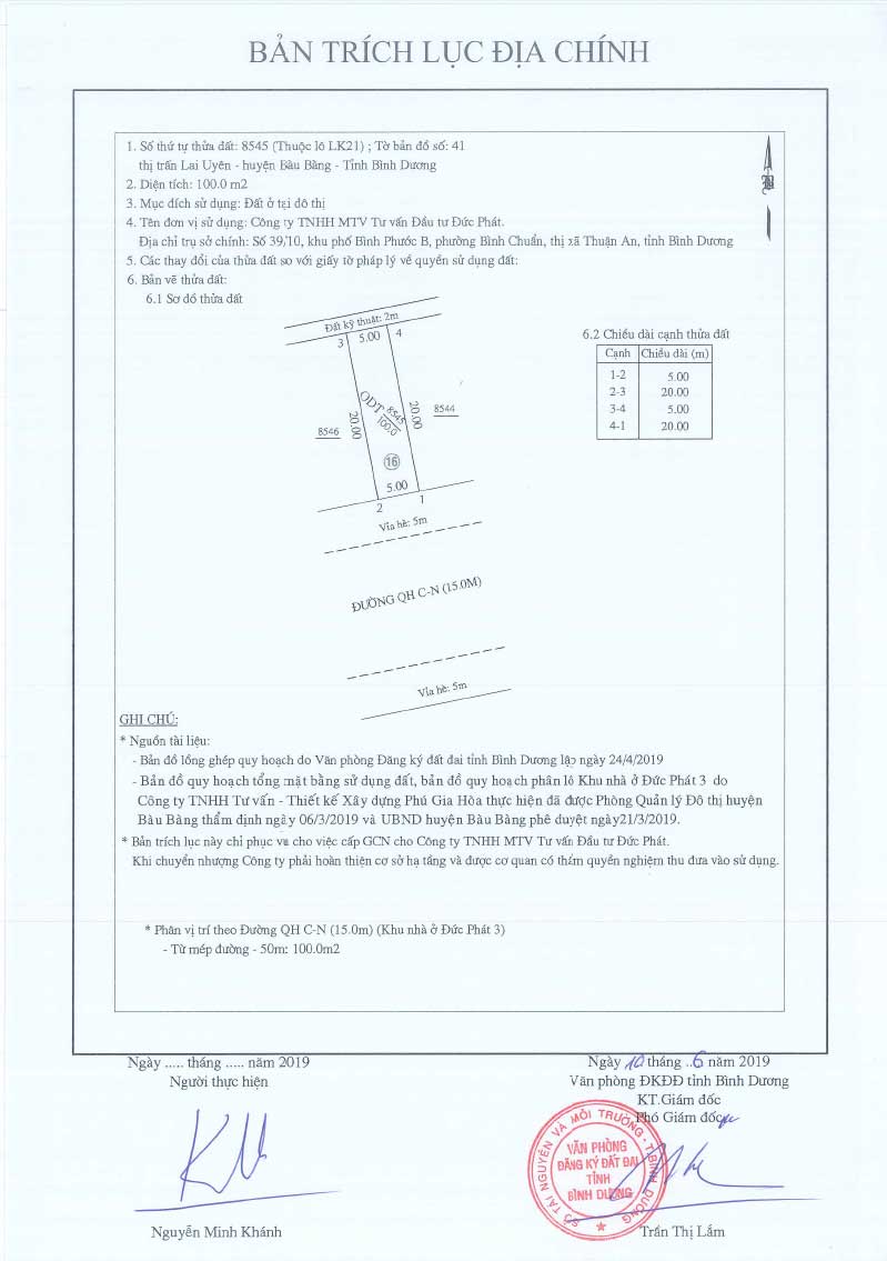 Trích lục Đức Phát 3 Lien khu 21