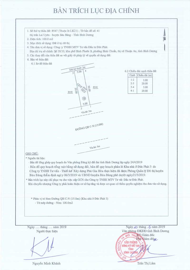 Trích lục Đức Phát 3 Lien khu 21