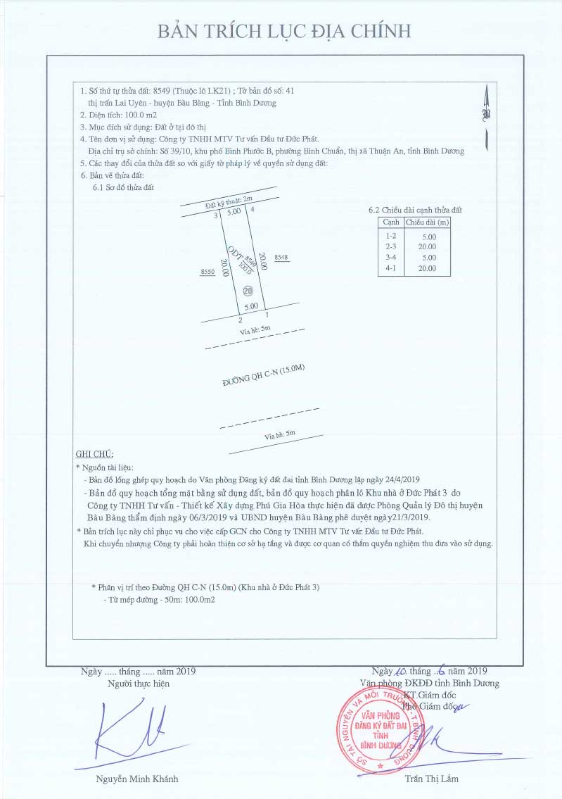 Trích lục Đức Phát 3 Lien khu 21