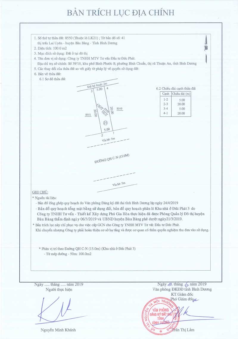 Trích lục Đức Phát 3 Lien khu 21