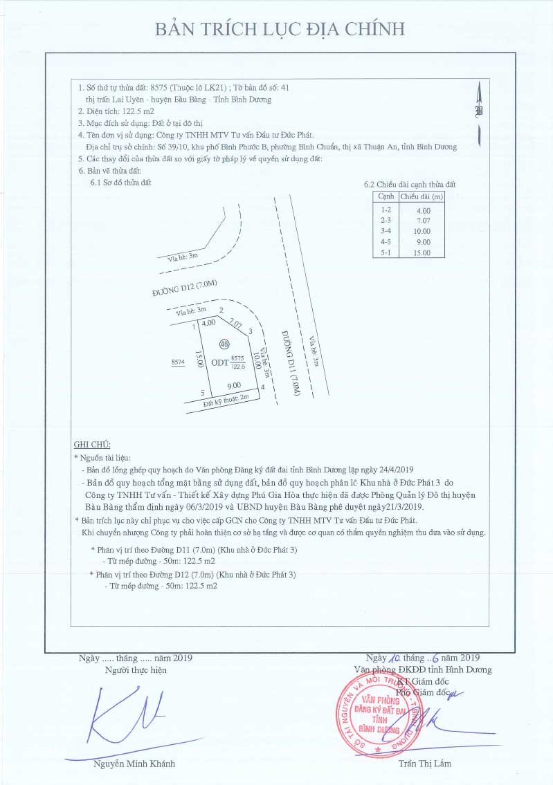 Trích lục Đức Phát 3 Lien khu 21