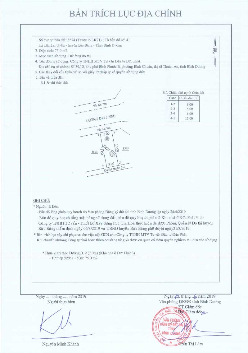 Trích lục Đức Phát 3 Lien khu 21