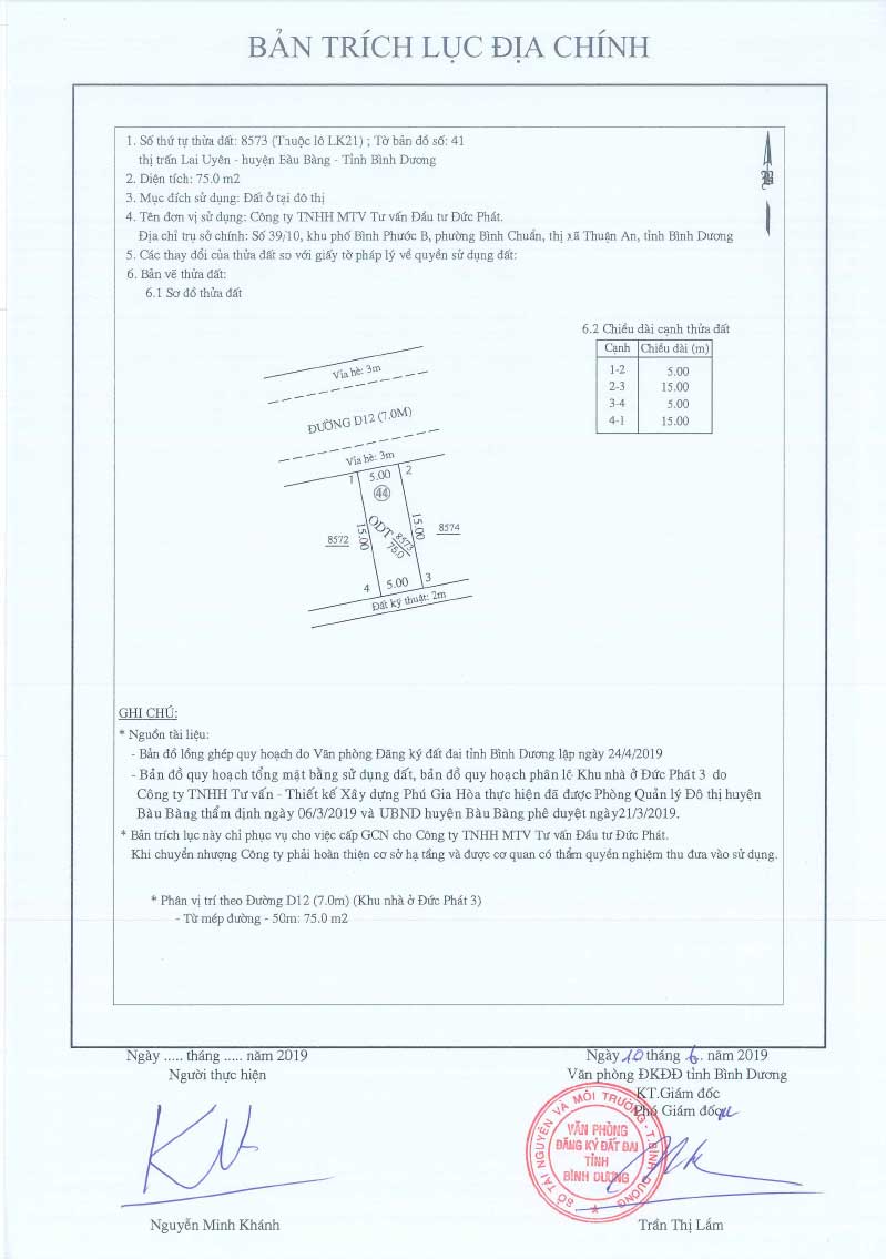 Trích lục Đức Phát 3 Lien khu 21