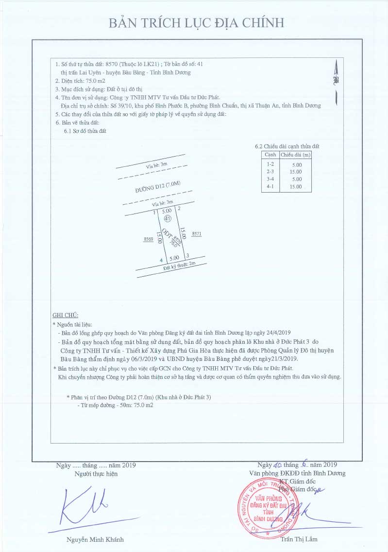 Trích lục Đức Phát 3 Lien khu 21