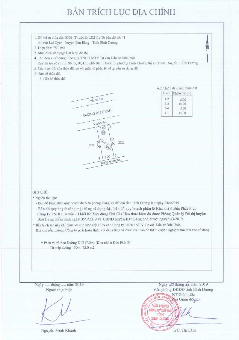 Trích lục Đức Phát 3 Lien khu 21