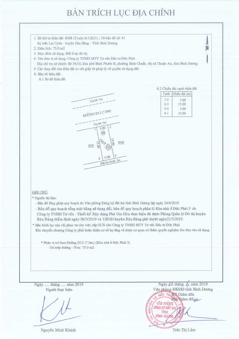 Trích lục Đức Phát 3 Lien khu 21
