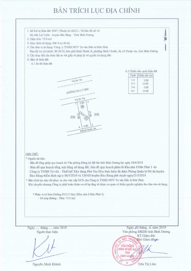 Trích lục Đức Phát 3 Lien khu 21