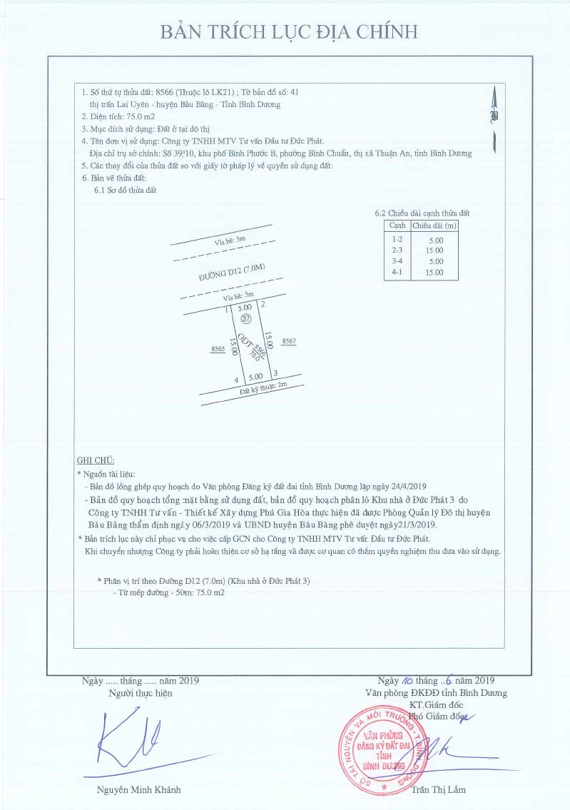 Trích lục Đức Phát 3 Lien khu 21