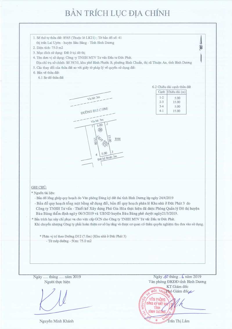 Trích lục Đức Phát 3 Lien khu 21