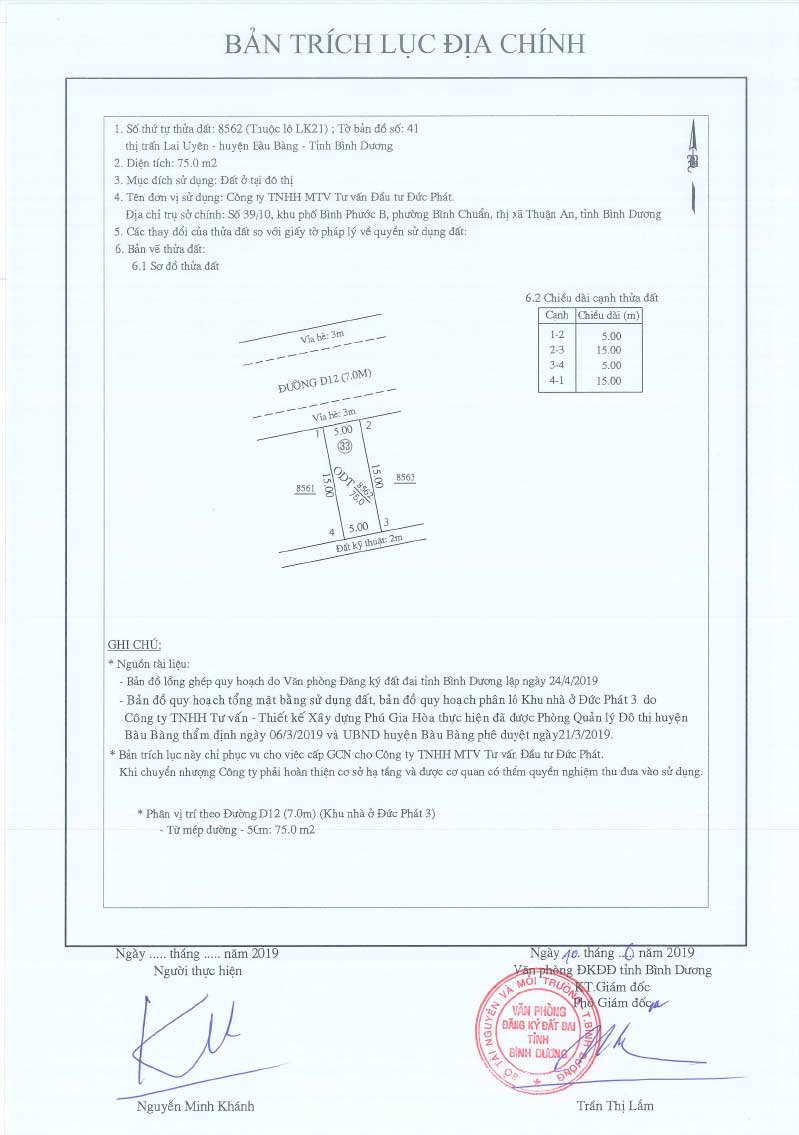 Trích lục Đức Phát 3 Lien khu 21