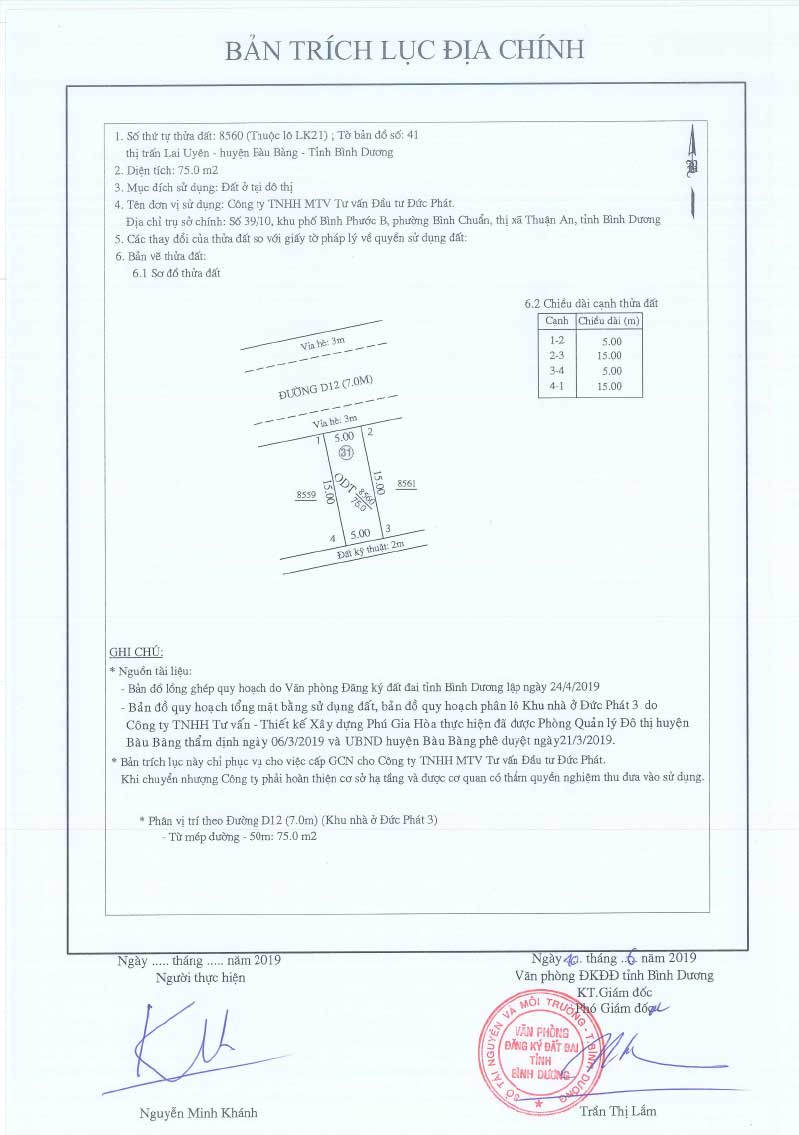 Trích lục Đức Phát 3 Lien khu 21