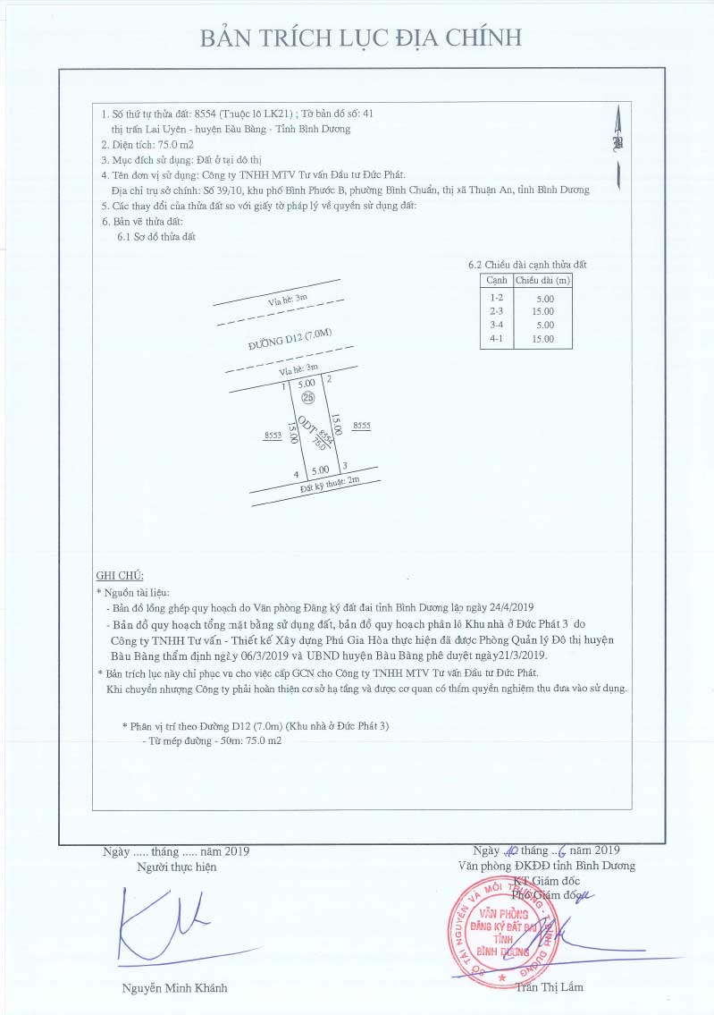 Trích lục Đức Phát 3 Lien khu 21