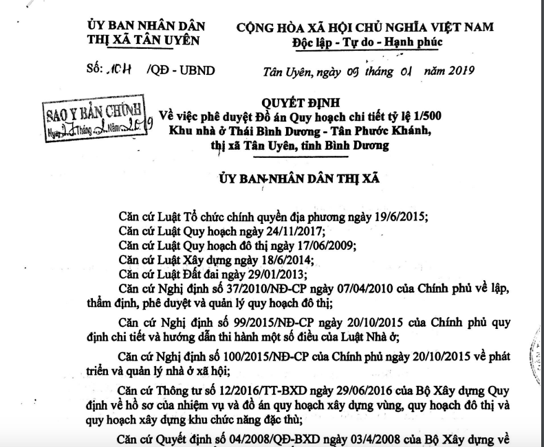 Quy hoạch 1/500 Tân Phước Khánh Village