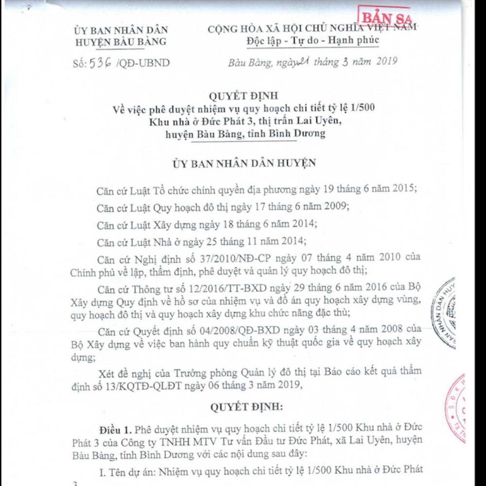 Pháp lý dự án Đức Phát 3