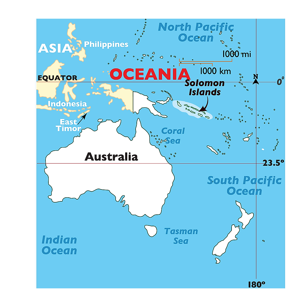 Bản đồ Quần đảo Solomon (Solomon Map) phóng to năm 2022
