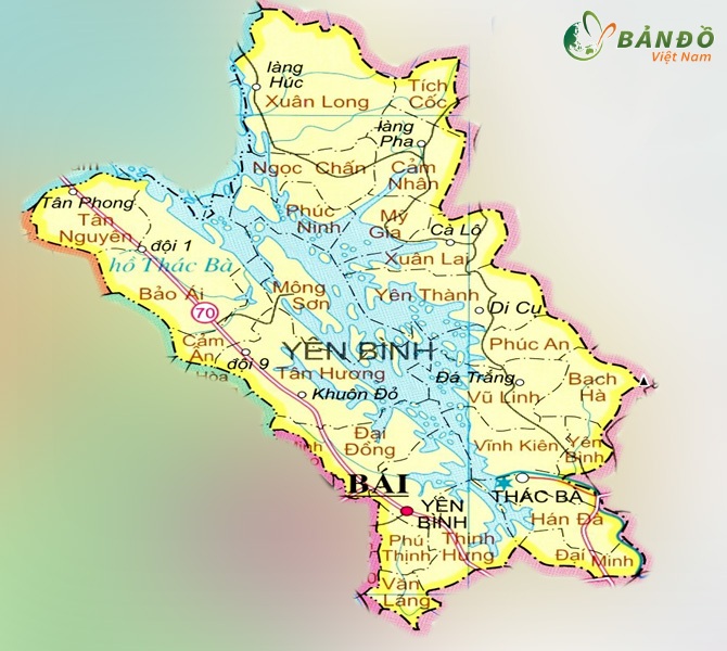 Bản đồ hành chính huyện Yên Bình