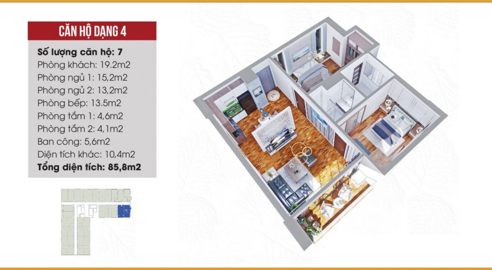 Thiết kế dự án căn hộ dạng 4 Hòa Xá Tower