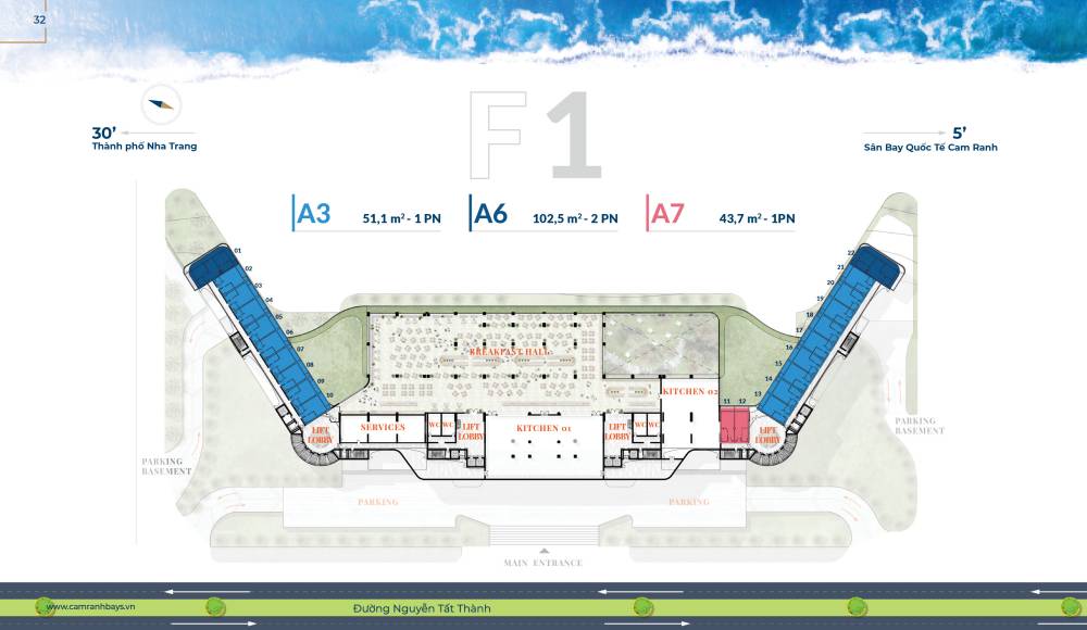 Mặt bằng dự án căn hộ Condotel Cam Ranh Bay Khánh Hoà