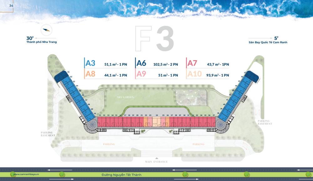 Mặt bằng căn hộ Condotel Cam Ranh Bay Tầng 3