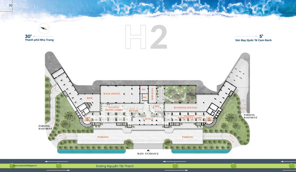 Mặt bằng căn hộ Condotel Cam Ranh Bay H2