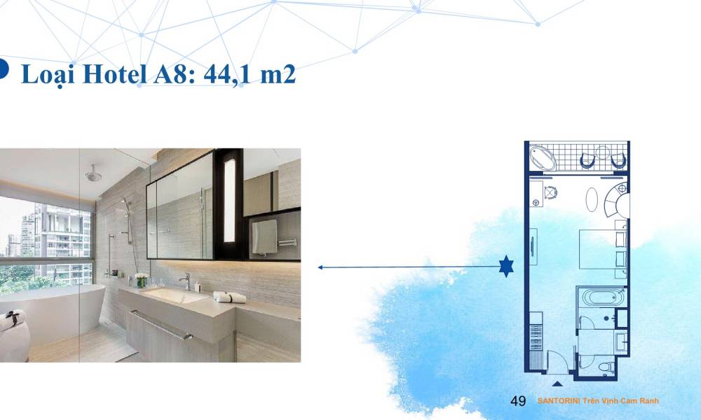 Mặt bằng Loại A8 căn hộ Condotel Cam Ranh Bay