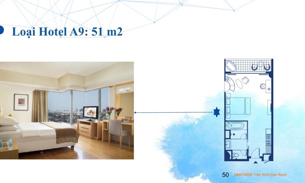Mặt bằng Loại A9 căn hộ Condotel Cam Ranh Bay