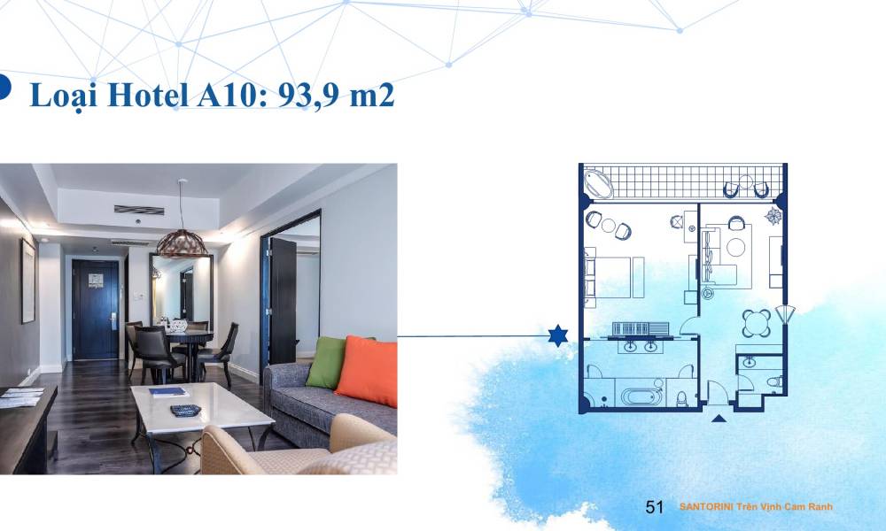 Mặt bằng Loại A10 căn hộ Condotel Cam Ranh Bay