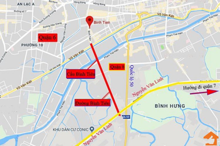 Bản đồ cầu Bình Tiên