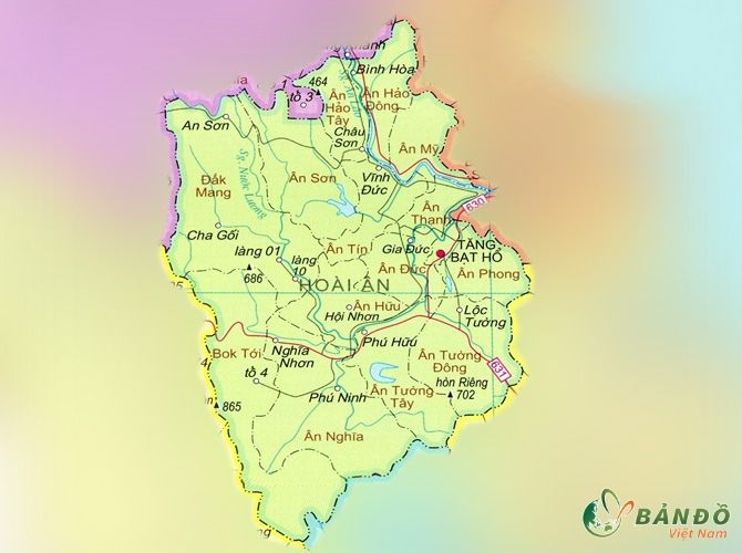 Bản đồ hành chính huyện Hoài Ân