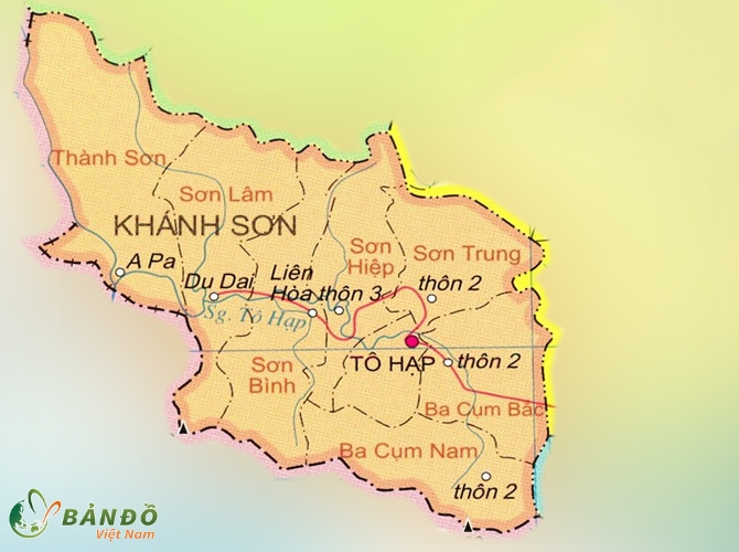 Bản đồ hành chính Huyện Khánh Sơn    