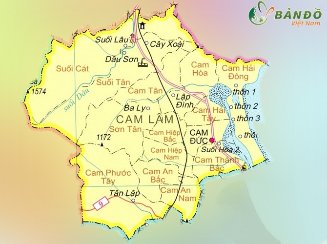 Bản đồ hành chính huyện cam lâm    