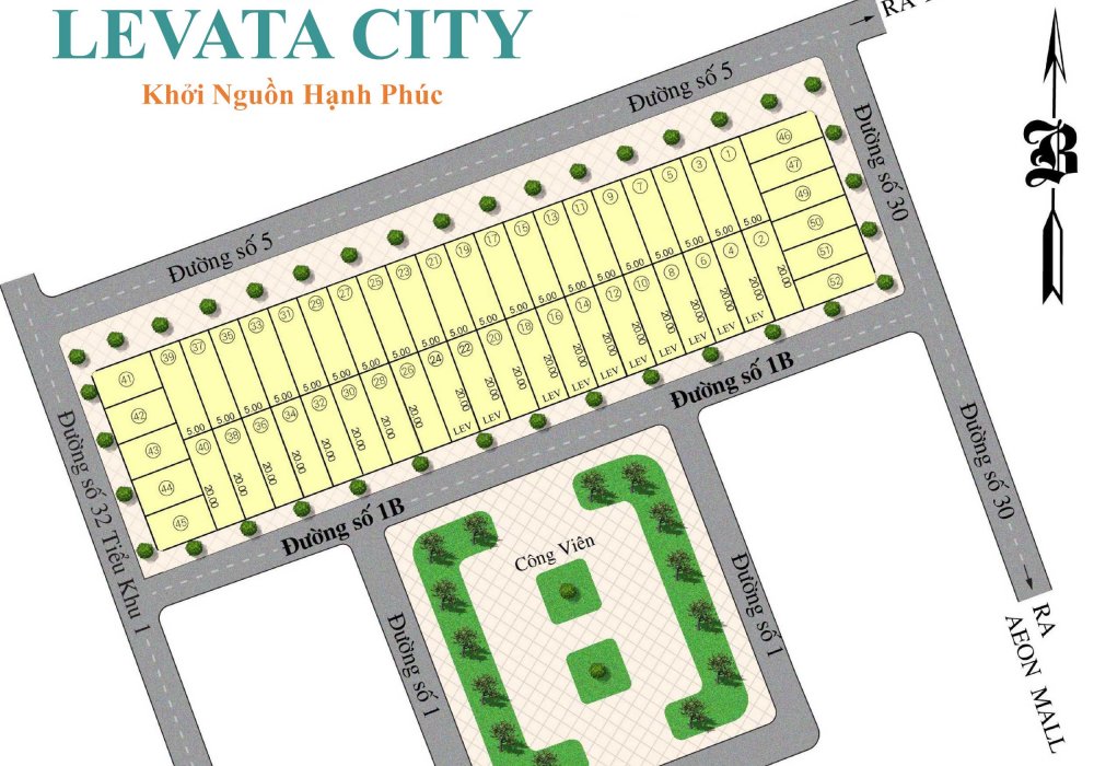 Mặt bằng phân lô dự án nhà phố Levata City Tên Lửa Tân Bình