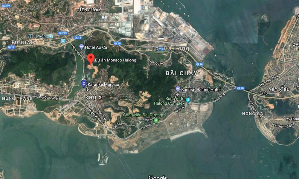 Vị trí dự án Monaco Hạ Long trên Google Map