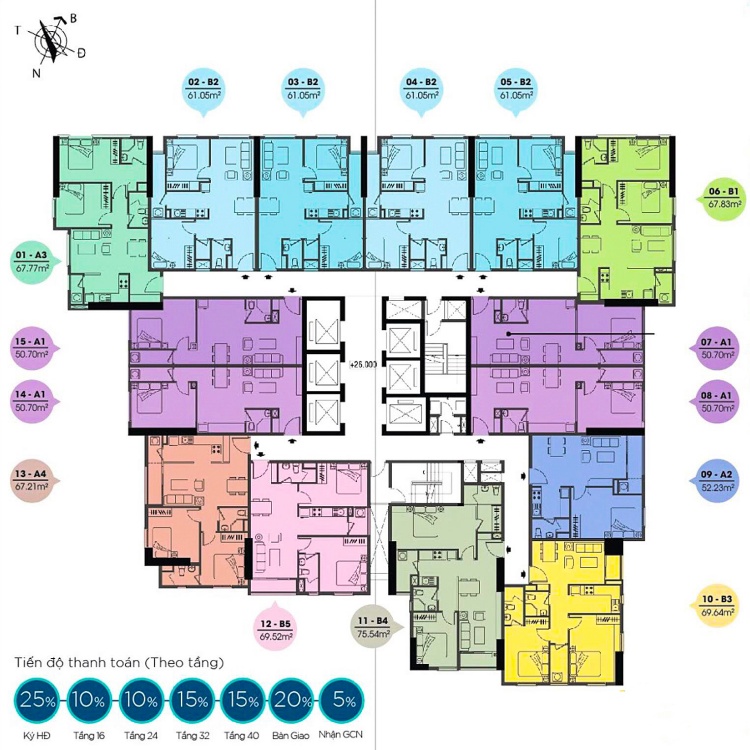 Mặt bằng điển hình dự án căn hộ Belle Hill Nha Trang