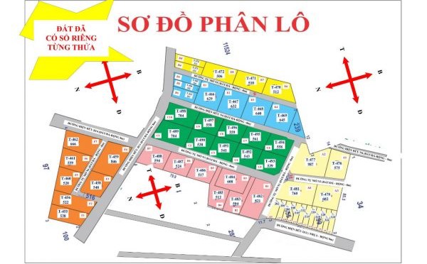 Mặt bằng phân lô dự án đất nền Tóc Tiên Town 1 Bà Rịa Vũng Tàu