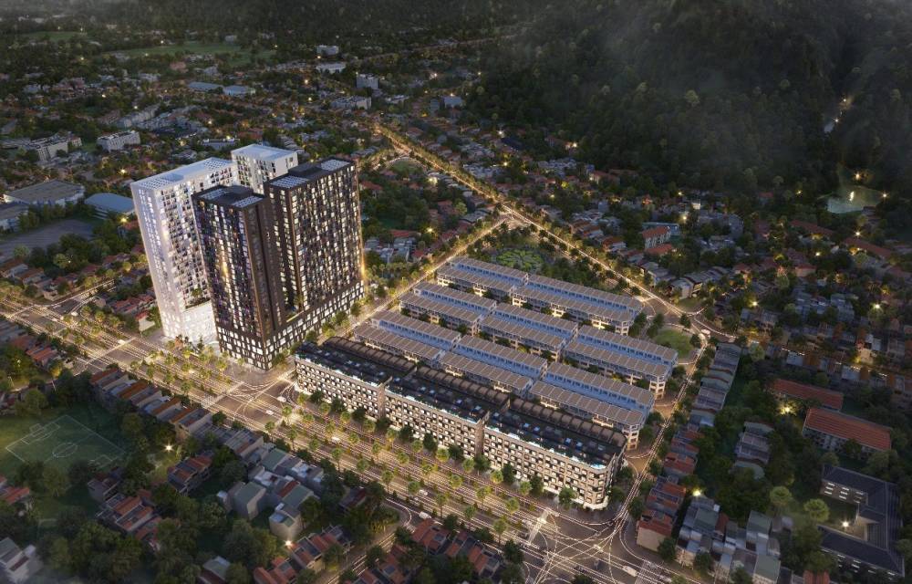 Phối cảnh dự án Apec Diamond Park Lạng Sơn vào ban đêm