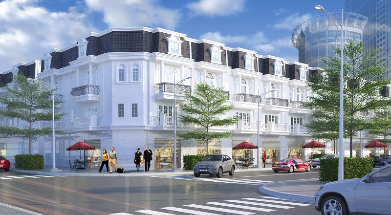 Phối cảnh dãy nhà phố dự án Thăng Long Central City Bàu Bàng