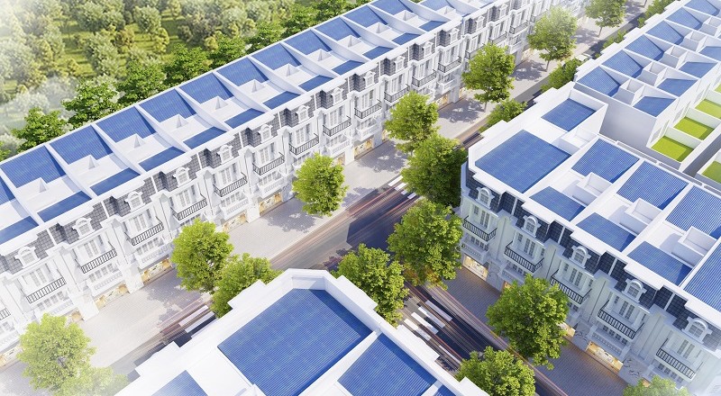 Phối cảnh dãy nhà phố dự án Thăng Long Central City Bàu Bàng