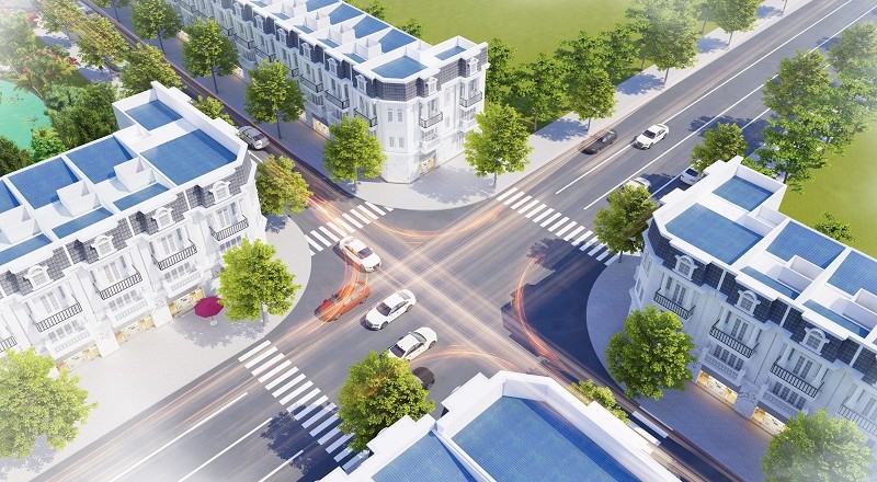 Phối cảnh dãy nhà phố dự án Thăng Long Central City Bàu Bàng