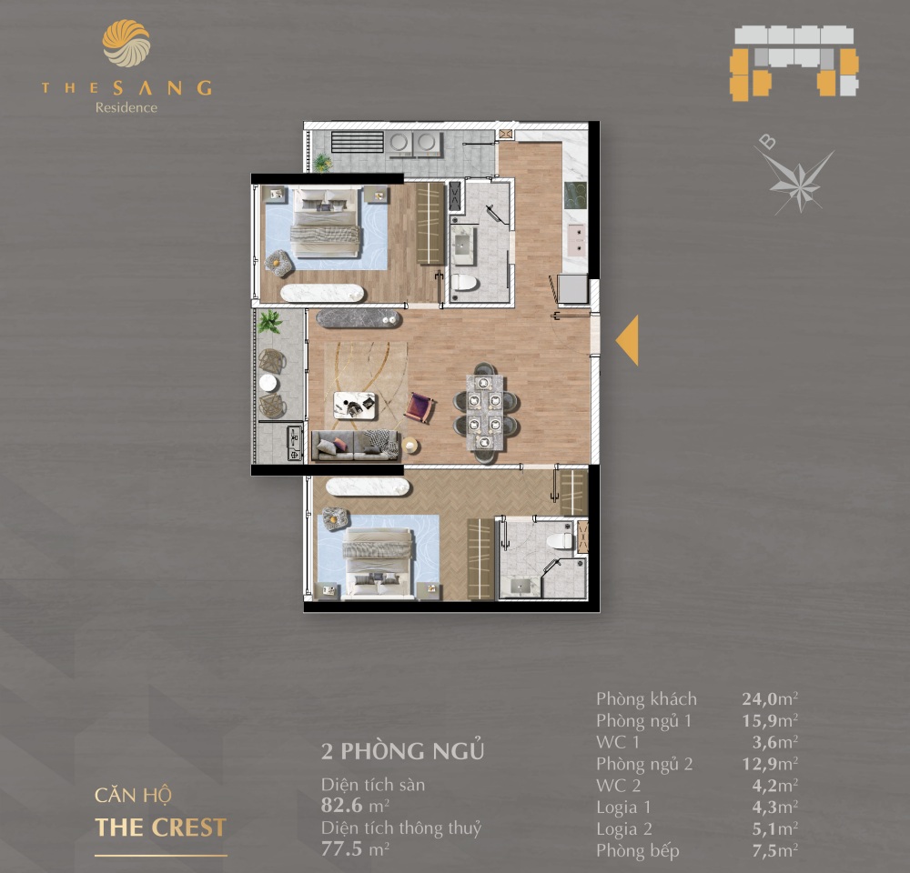 Mẫu thiết kế 75 căn The Crest