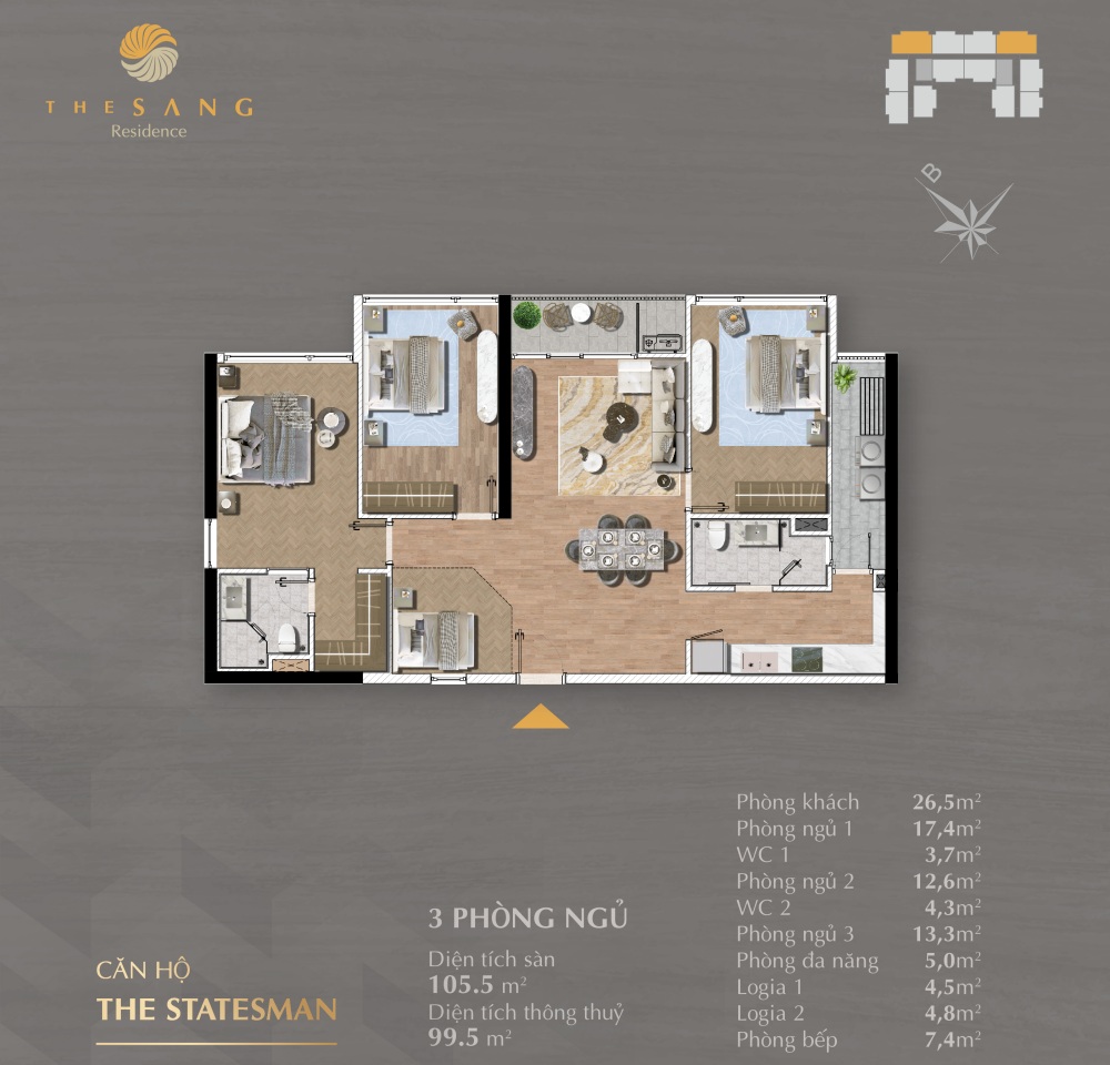 Mẫu thiết kế 48 căn The Statesman.