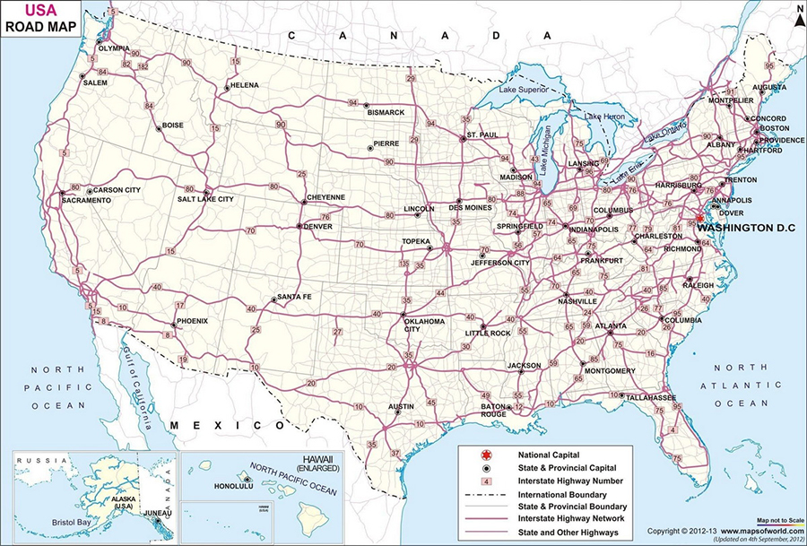 Bản đồ giao thông Hoa Kỳ