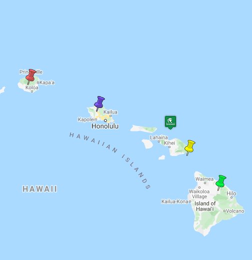 Bản đồ tiểu bang Hawaii của Hoa Kỳ năm 2022