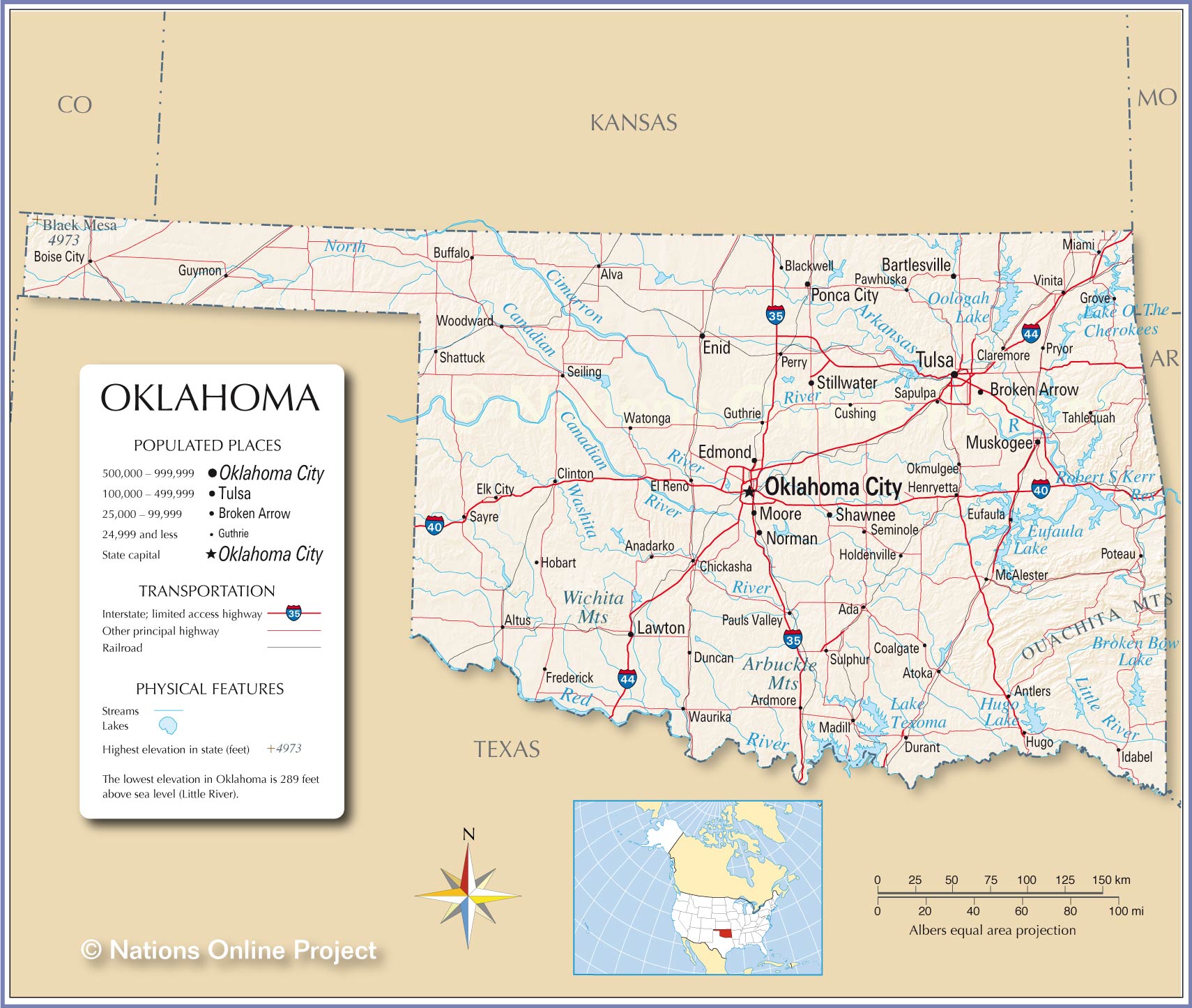 Bản đồ bang Oklahoma của Hoa Kỳ năm 2022